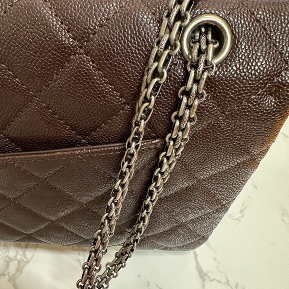 💎Authentic CHANEL Sold
Bi-Color Brown/Grey Leather  QuiltedClassicFlap - Picture 7 of 16